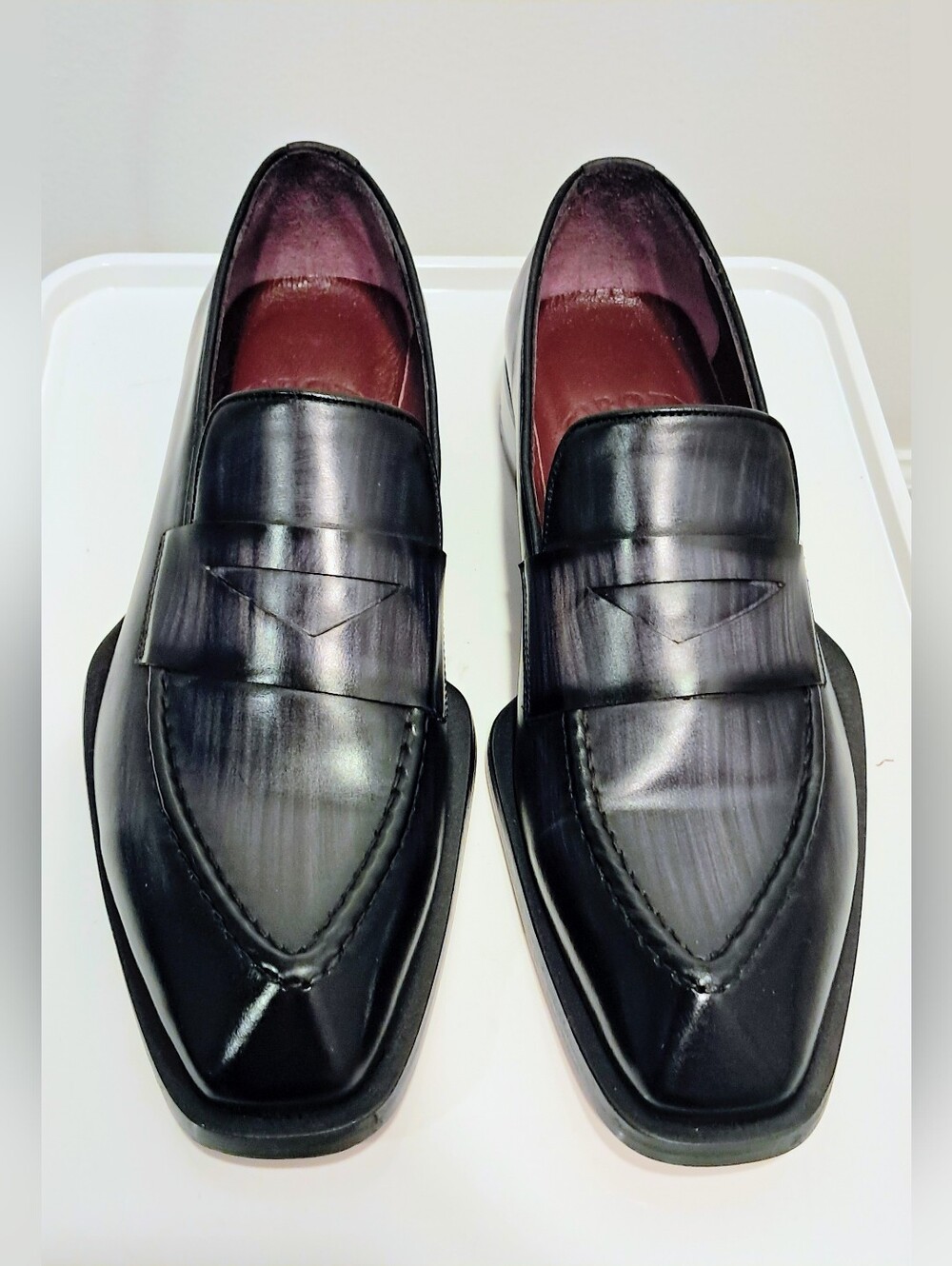 Women's Girotti Black/Grey Luxury Leather Loafers 22105